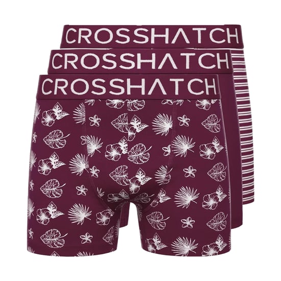 Crosshatch - "Hovland" Boxershorts für Herren (3er-Pack) (Dunkellila) - Image 1