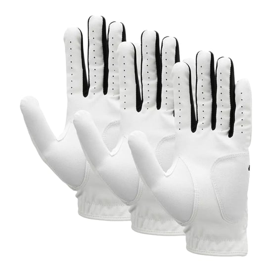 Nike - "Dura Feel X" Golfhandschuh, Kunststoff, Polyester, Nylon, Spandex (3er-Pack) (Weiß/Schwarz) - Image 2
