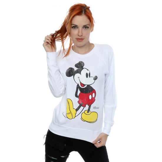 Disney Damen/Damen Mickey Mouse Classic Kick Sweatshirt (Weiß) - Image 5
