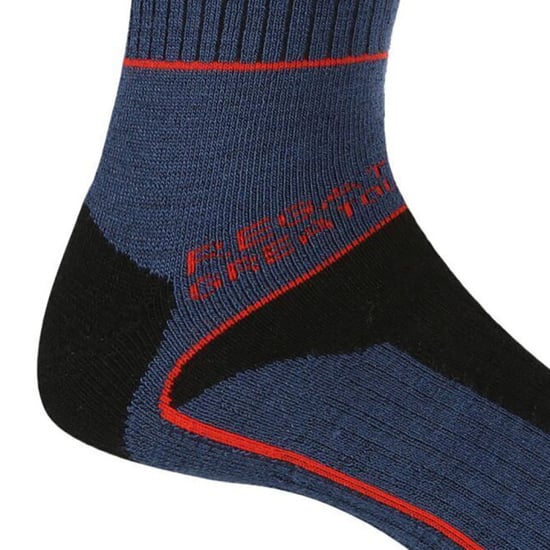Regatta Herren Samaris 3 Saison Socken (2er Pack) (Dark Denim/Orange/Schwarz) - Image 2