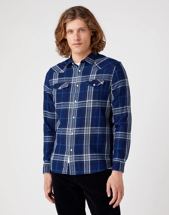Wrangler - WESTERN SHIRT DARK INDIGO REGULAR FIT - Image 1