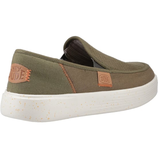 HEYDUDE Sunapee Küstenlinie Baumwollmischung Herren Olive Loafers - Image 2