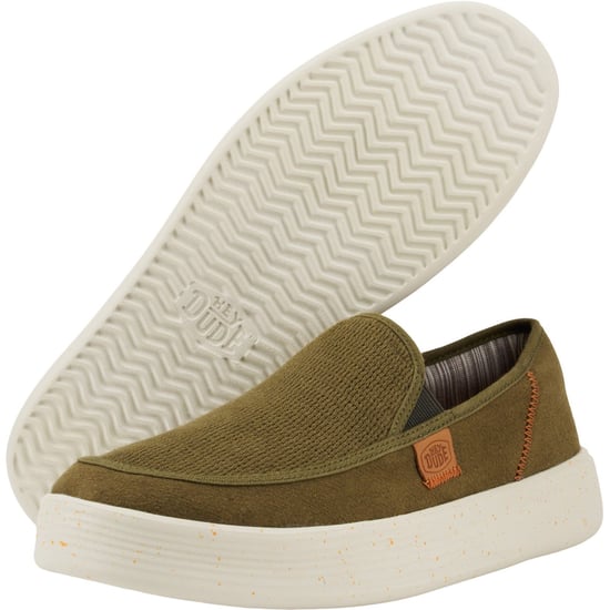 HEYDUDE Sunapee Küstenlinie Baumwollmischung Herren Olive Loafers - Image 3