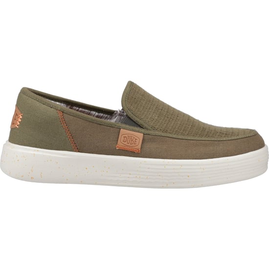 HEYDUDE Sunapee Küstenlinie Baumwollmischung Herren Olive Loafers - Image 6