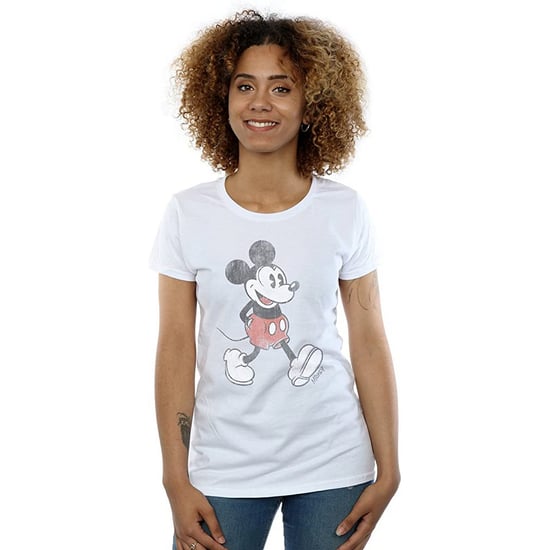 Disney Damen/Damen Walking Mickey Mouse T-Shirt aus Baumwolle (Weiß) - Image 1