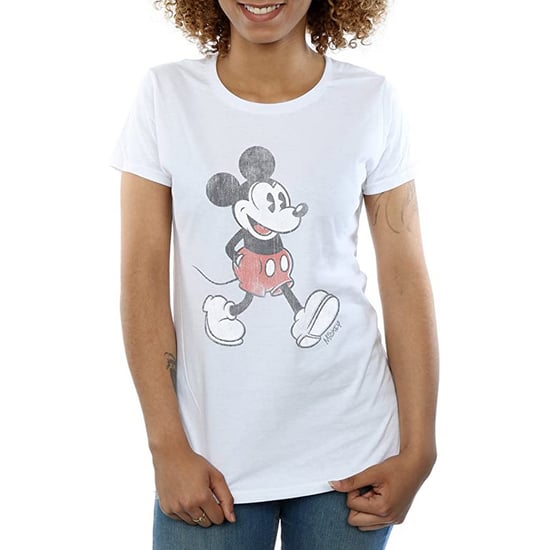 Disney Damen/Damen Walking Mickey Mouse T-Shirt aus Baumwolle (Weiß) - Image 2