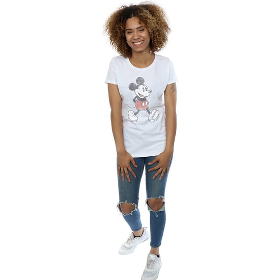 Disney Damen/Damen Walking Mickey Mouse T-Shirt aus Baumwolle (Weiß) - Image 3