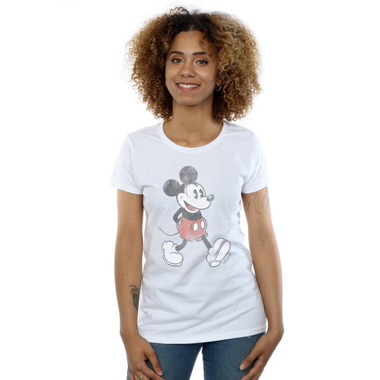 Disney Damen/Damen Walking Mickey Mouse T-Shirt aus Baumwolle (Weiß) - Image 4