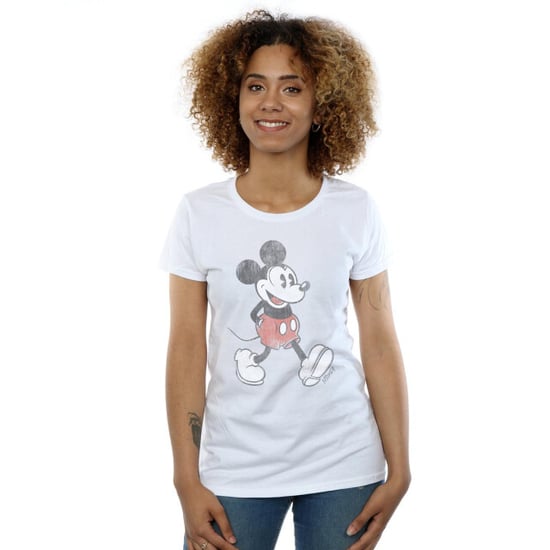 Disney Damen/Damen Walking Mickey Mouse T-Shirt aus Baumwolle (Weiß) - Image 5