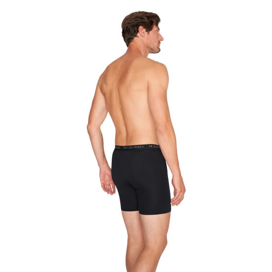 Lang geschnittene Boxershorts von Mario Russo für Herren. Die Boxershorts bestehen aus Polyester und Elasthan, was dem Stoff eine hohe Elastizität garantiert. - Image 4