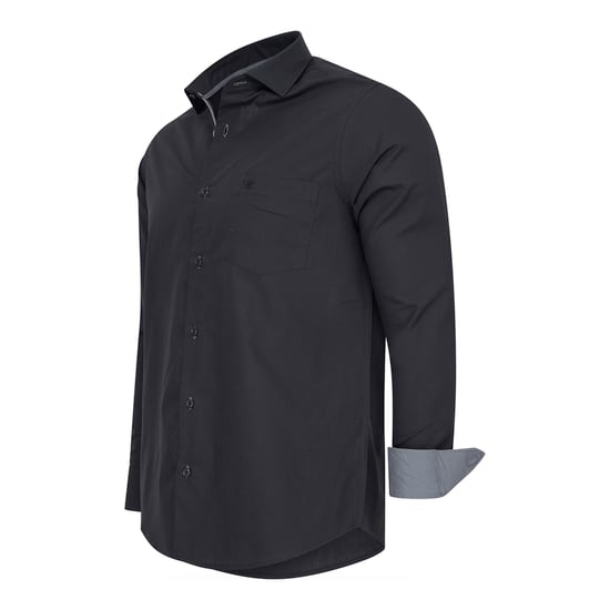 Cappuccino Italia Hemd für Herren. Das Hemd ist aus Baumwolle und Polyester gefertigt und hat eine normale Passform. Auf der Brusttasche ist ein schönes Cappuccino-Logo aufgestickt. Dieses 4er-Pack ist ein Vorteilspack, das in den Farben Marine, Schwarz,  - Image 5
