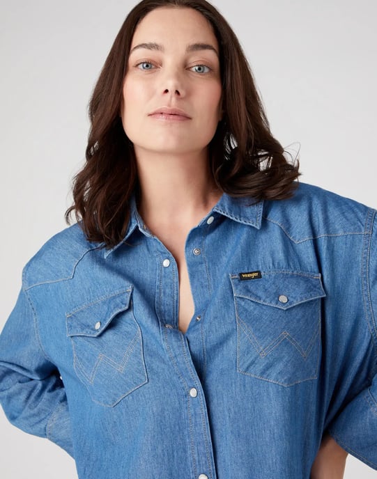 Wrangler - DENIM SHIRT DRESS MID INDIGO - Image 4