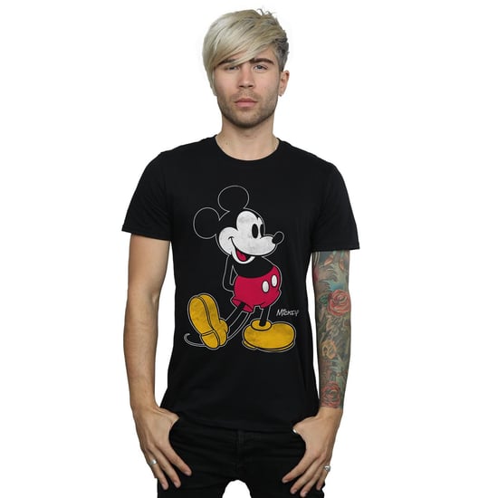 Disney Herren Mickey Mouse Classic Kick T-Shirt (Schwarz) - Image 2