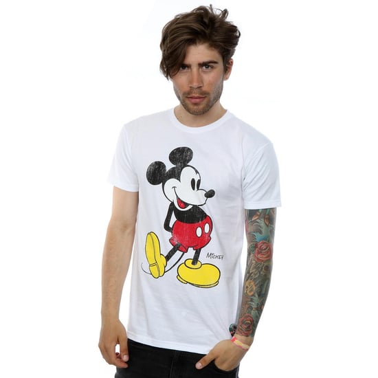 Disney Herren Mickey Mouse Classic Kick T-Shirt (Weiß) - Image 3