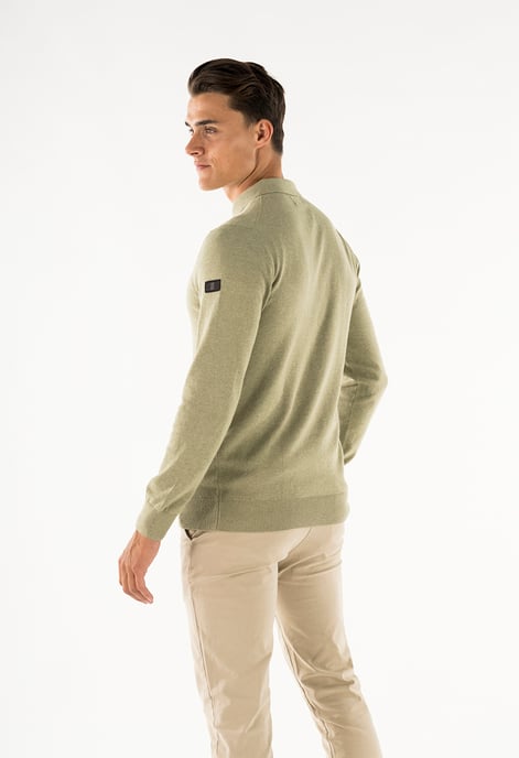 Herren-Pullover der Marke Presly & Sun. Der Pullover von Presly & Sun ist aus Bio-Baumwolle hergestellt und hat eine normale Passform. Die weiche Baumwolle sorgt für hohen Tragekomfort.  Marke: Presly & SunModellname: Brad Long Sleeve Knitted PoloKategori - Image 3