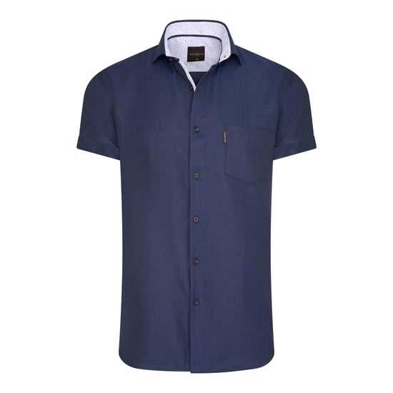 Cappuccino Italia Kurzarmbluse für Herren. Die Bluse ist aus 100% Baumwolle und hat eine normale Passform. Marke: Cappuccino ItaliaModellname: Kurzarmbluse UniKategorie: HerrenMaterialien: BaumwolleFarbe: blau, weiß - Image 1