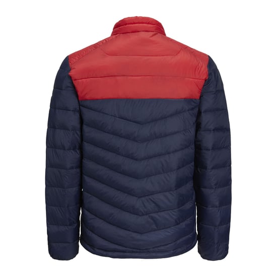 Herrenjacke der Marke Jack & Jones. Die Jacke ist aus hochwertigem Polyester gefertigt. Marke: Jack & JonesModellname: Hero Puffer CollarKategorie: Herrenmantel WinterMaterialien: PolyesterFarben: blau, weiß, rot - Image 2