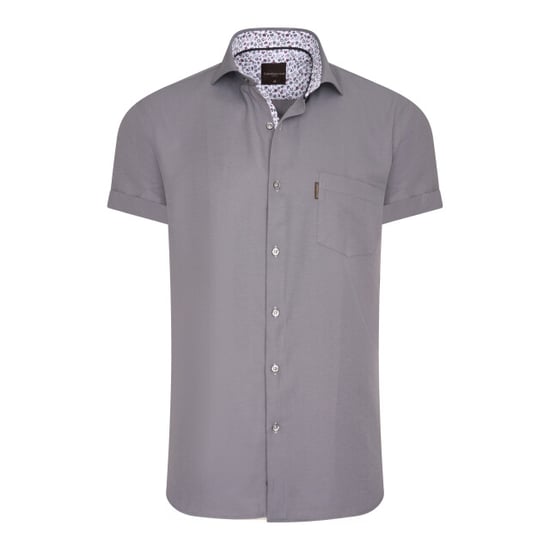 Cappuccino Italia Kurzarmbluse für Herren. Die Bluse ist aus 100% Baumwolle und hat eine normale Passform. Marke: Cappuccino ItaliaModellname: Kurzarmbluse UniKategorie: HerrenMaterialien: BaumwolleFarbe: anthrazit, weiß - Image 1