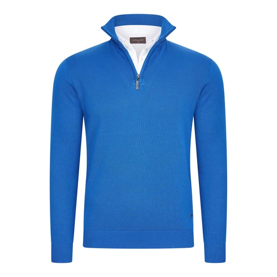 Cappuccino Italia Mock Zip Pullover für Herren. Der Pullover besteht aus 50% Baumwolle und 50% Polyester und hat eine normale Passform. Der Pullover hat einen Hemdkragen, der an den Pullover angenäht ist. Marke: Cappuccino ItaliaModellname: Mock Pullover - Image 1