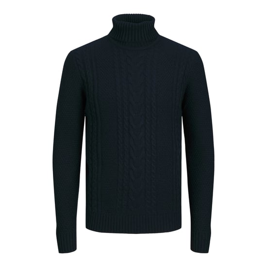 Herrenpulli der Marke Jack & Jones. Der Pullover ist aus hochwertiger Baumwolle und Polyester gefertigt. Die feine Mischung dieser Materialien sorgt für einen herrlich warmen Tragekomfort. Marke: Jack & JonesModellname: Craig Knit Roll NeckKategorie: Her - Image 1