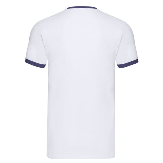 Fruit of the Loom - "Ringer 160" T-Shirt für Herren (Weiß/Marineblau) - Image 2