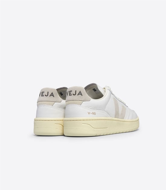 Veja V-90 Leder Damen Weiß/Natural Turnschuhe - Image 3