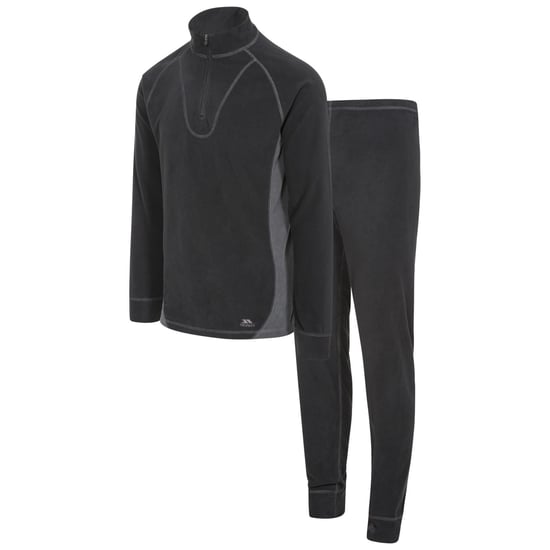Trespass Unisex Funktionsunterwäsche-Set Thriller, Oberteil und lange Hose (Schwarz) - Image 1