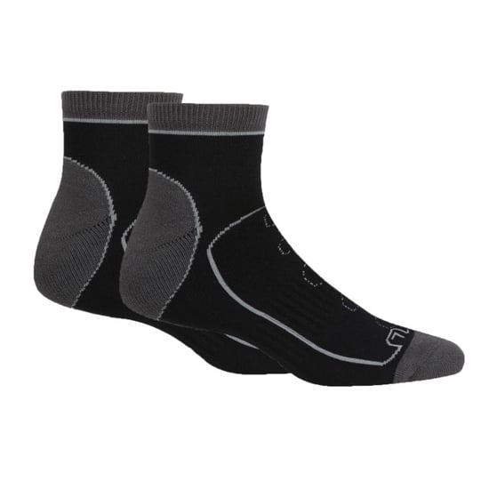 Regatta Mens Samaris Trail Knöchelsocken (2er-Pack) (Black/Dark Steel) - Image 2