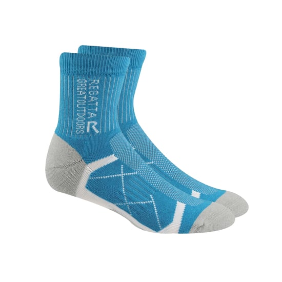 Regatta - Stiefelsocken für Damen (2er-Pack) (Helles Stahlgrau/Blau) - Image 2