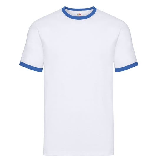 Fruit of the Loom - "Ringer 160" T-Shirt für Herren (Weiß/Königsblau) - Image 1