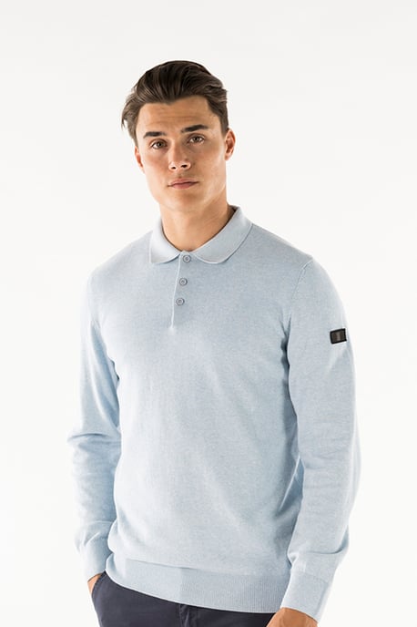 Herren-Pullover der Marke Presly & Sun. Der Pullover von Presly & Sun ist aus Bio-Baumwolle hergestellt und hat eine normale Passform. Die weiche Baumwolle sorgt für hohen Tragekomfort. Marke: Presly & SunModellname: Brad Long Sleeve Knitted PoloKategori - Image 2