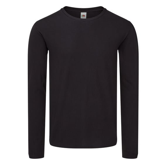 Fruit of the Loom - "Iconic" T-Shirt für Herren/Damen Unisex Langärmlig (Schwarz) - Image 1