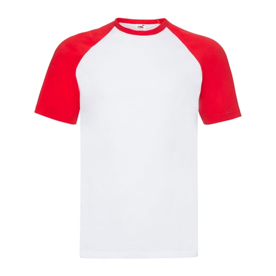 Fruit of the Loom - T-Shirt für Herren - Baseball kurzärmlig (Weiß/Rot) - Image 1