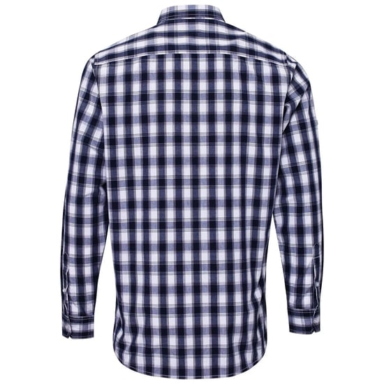 Premier - "Mulligan" Hemd für Herren Langärmlig (Weiß/Marineblau) - Image 2