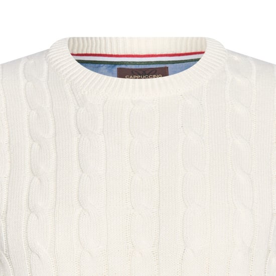 Cable Pullover Wit von Cappuccino Italia in der farbe Weiss und in größe XXL. - Image 2