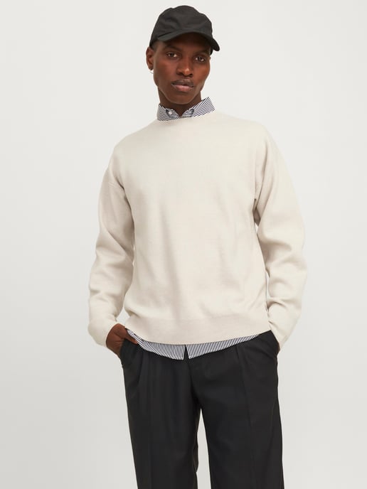 Jack & Jones Pullover Bradfort Strick Rundhals Beige - Image 2