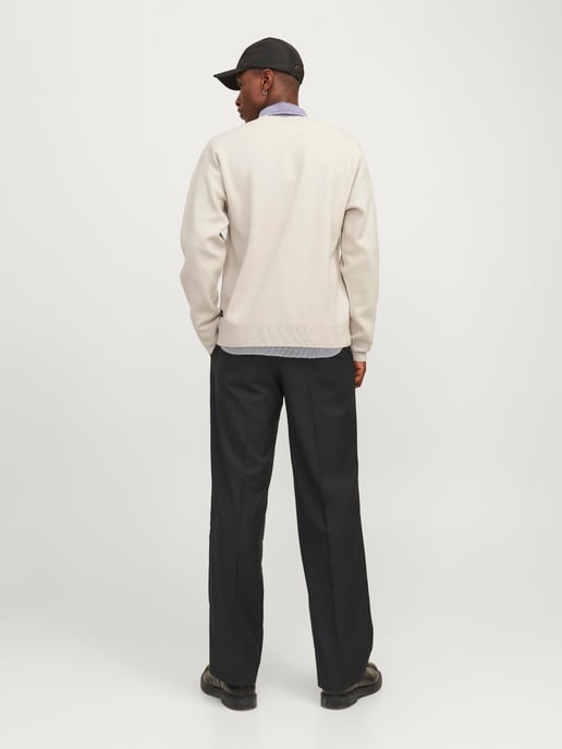 Jack & Jones Pullover Bradfort Strick Rundhals Beige - Image 3