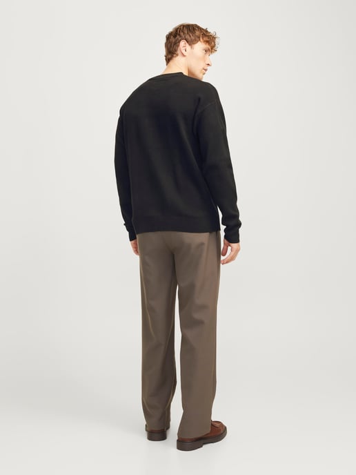 Jack & Jones Sweatshirt Bradfort Strick Rundhals Schwarz - Image 3