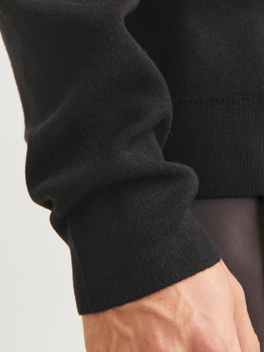 Jack & Jones Sweatshirt Bradfort Strick Rundhals Schwarz - Image 5