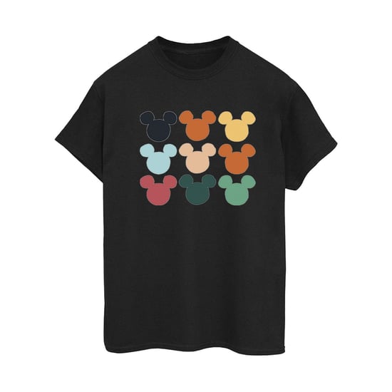 Disney Damen/Damen Micky Maus Köpfe Quadratisch Baumwolle Boyfriend T-Shirt (Schwarz) - Image 1