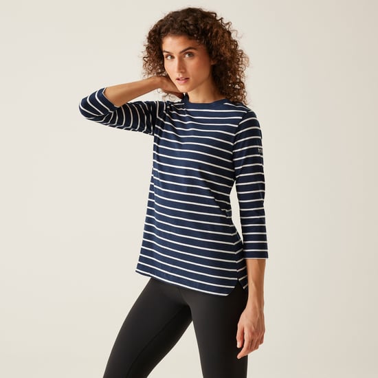 Regatta - "Bayletta" Oberteil für Damen 3/4 Ärmel (Marineblau/Weiß) - Image 3