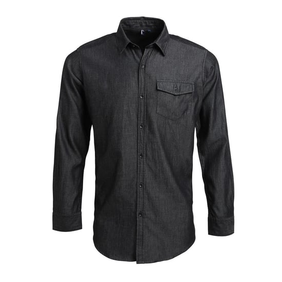 Premier - Hemd Jeans Style Naht für Herren (Jeans-Schwarz) - Image 1