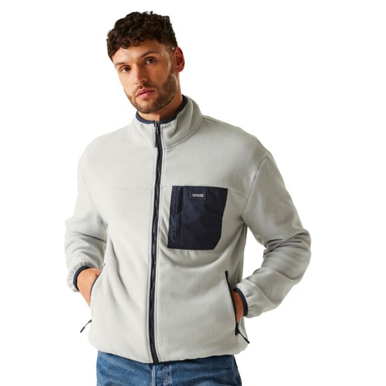 Regatta - "Frankie" Fleecejacke Durchgehender Reißverschluss für Herren (Silbergrau/Marineblau) - Image 4