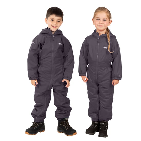 Trespass Kids Unisex Dripdrop gepolsterter wasserdichter Regenanzug (dunkelgrau) - Image 4