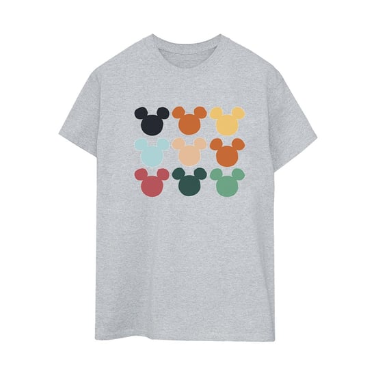 Disney Damen/Damen Micky Maus Köpfe Quadrat Baumwolle Boyfriend T-Shirt (Sport Grau) - Image 1