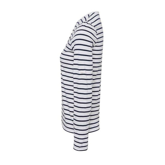 Premier - "Long John" T-Shirt für Damen Krempelärmel (Weiß/Marineblau) - Image 3