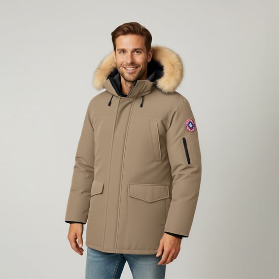 Subprime-Parka für Herren. Der Parka besteht aus hochwertigem Polyester und hat ein warmes Innenfutter. Ideal für die kalten Wintermonate. Der Pelzkragen besteht aus Kunstfell und ist abnehmbar. - Image 5