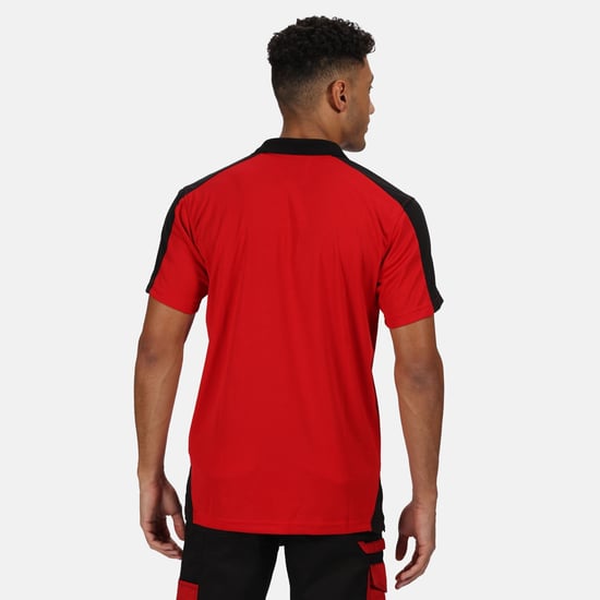 Regatta Mens Contrast Coolweave Polo Shirt (Klassisch Rot/Schwarz) - Image 3