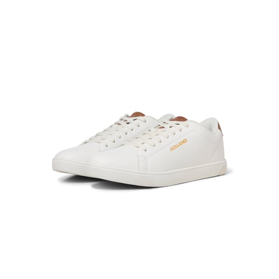 Herren-Turnschuhe von der Marke Jack & Jones. Der Schuh ist aus hochwertigem Kunstleder gefertigt. Marke: Jack & JonesModellname: BossKategorie: HerrenschuheMaterialien: KunstlederFarbe: weiß, cognac - Image 2