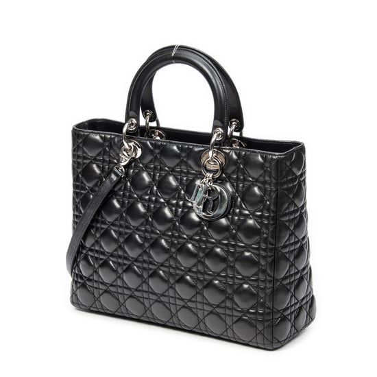Large Lady Dior Zip Schultertasche - Image 2